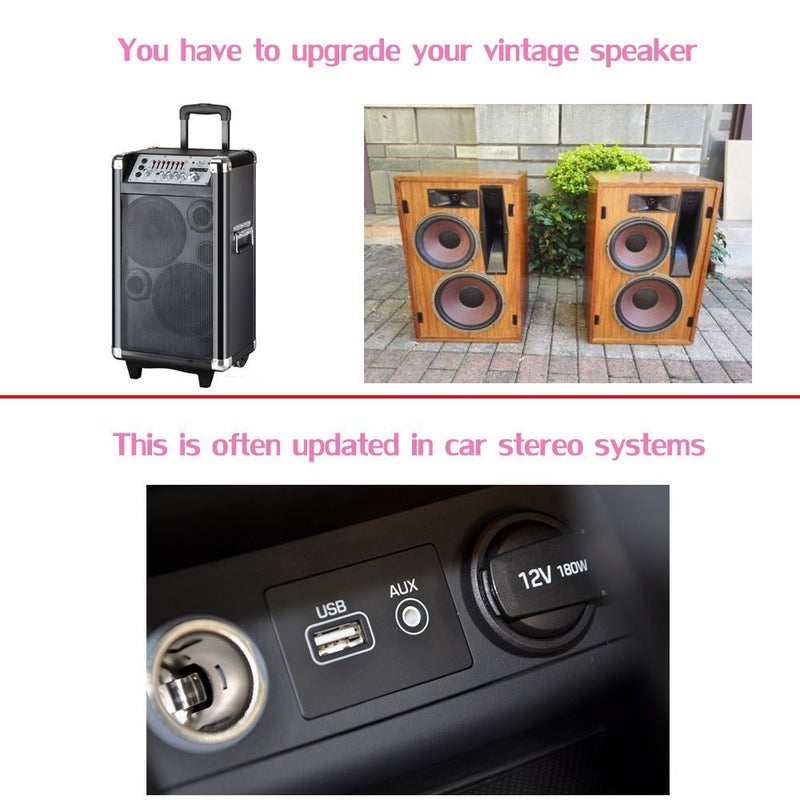 QOFOWIN محول بلوتوث USB QOFOWIN، محول صوت لاسلكي، مجموعة موسيقى للسيارة، محول بلوتوث لنظام الصوت المنزلي/السيارة، مكبرات صوت محمولة، (مدخل Aux) مع كابل 3.5 مم (يت-M1). - Image 3